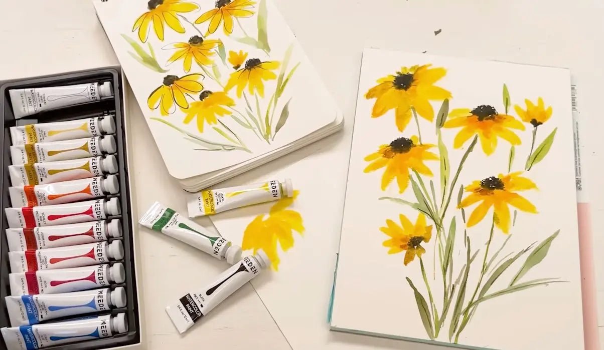Watercolor Painting Idea For Beginner- Flower Painting Step By Step-by Diane Atone - MEEDEN ART