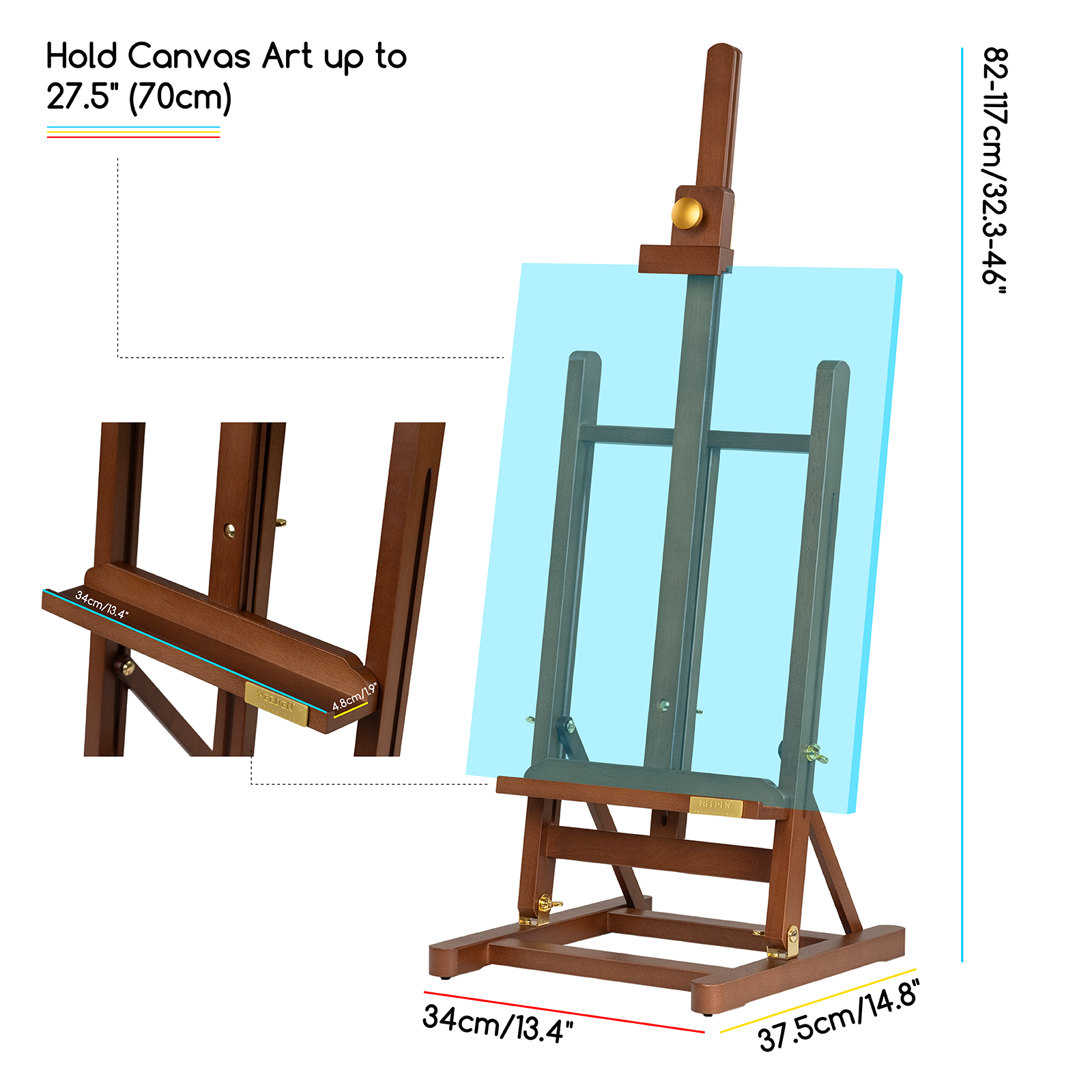 MEEDEN Pro Adjustable Beech Wood H Frame Tabletop Easel-HJ-10