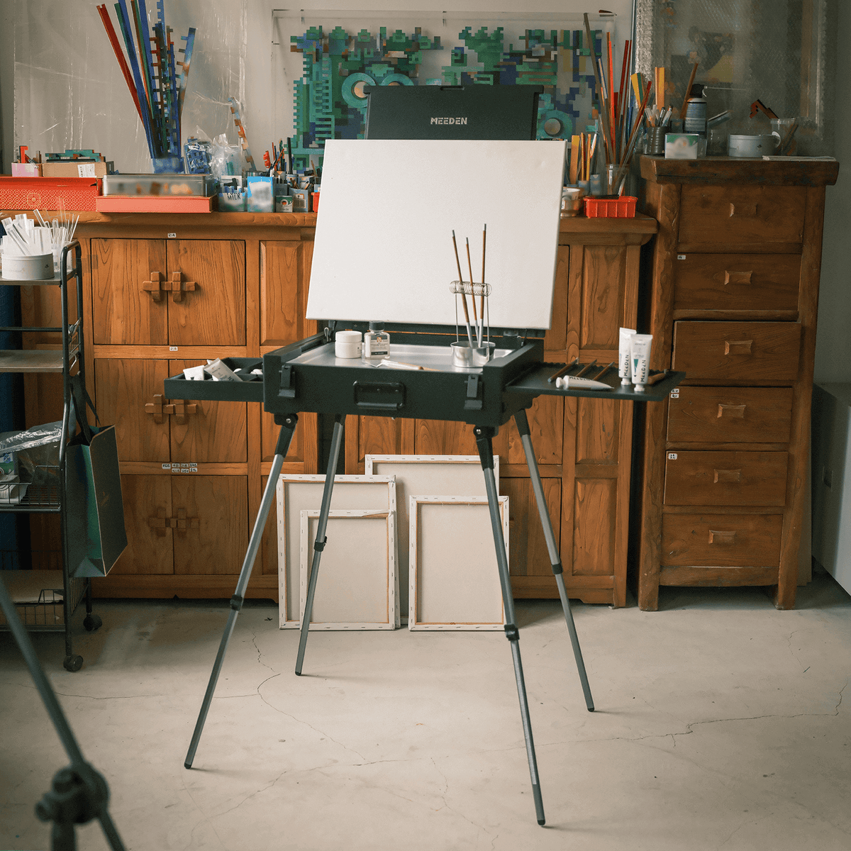 MEEDEN PRO Portable Boxwood French Easel Box