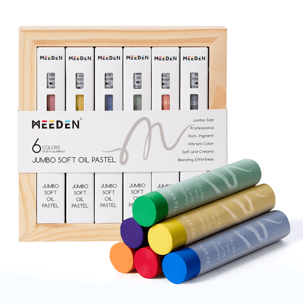 MEEDEN Extra Large Soft Oil Pastels: 6 x 38ml Colors Artists Oil Crayons Set