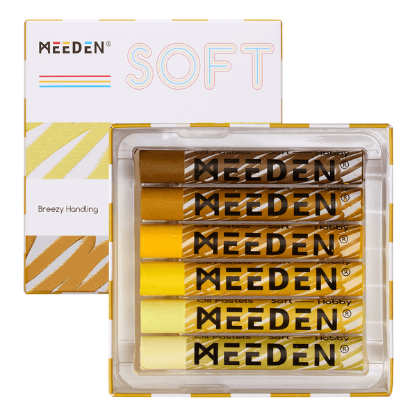 MEEDEN Soft Yellow Oil Pastels 6 Pcs Set