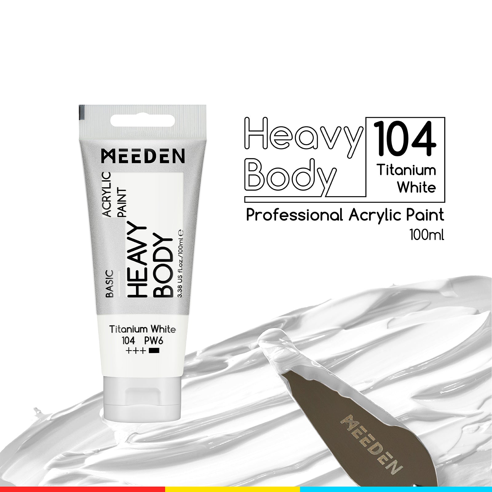 MEEDEN Acrylic Paint Tube, 37 Colors Available, 100ml / 3.38oz