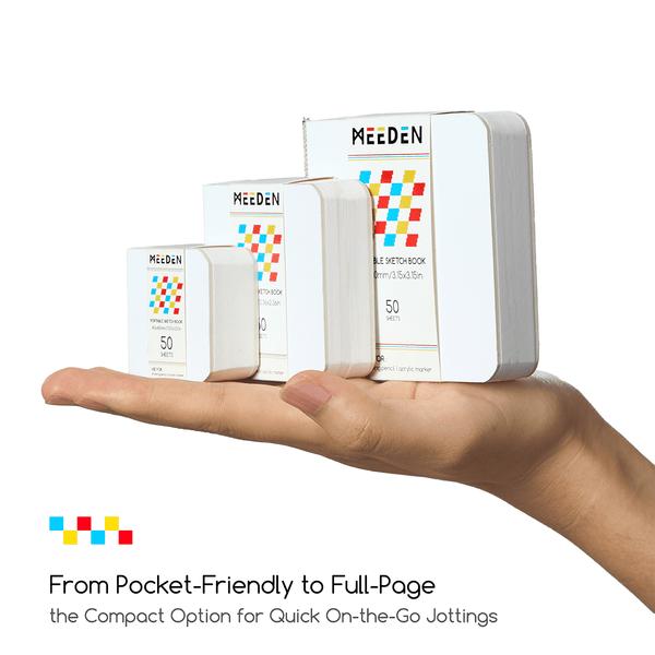 MEEDEN Mini Sketchbook Set – 3 Portable Sizes for On-the-Go Creativity (128lb/190gsm)