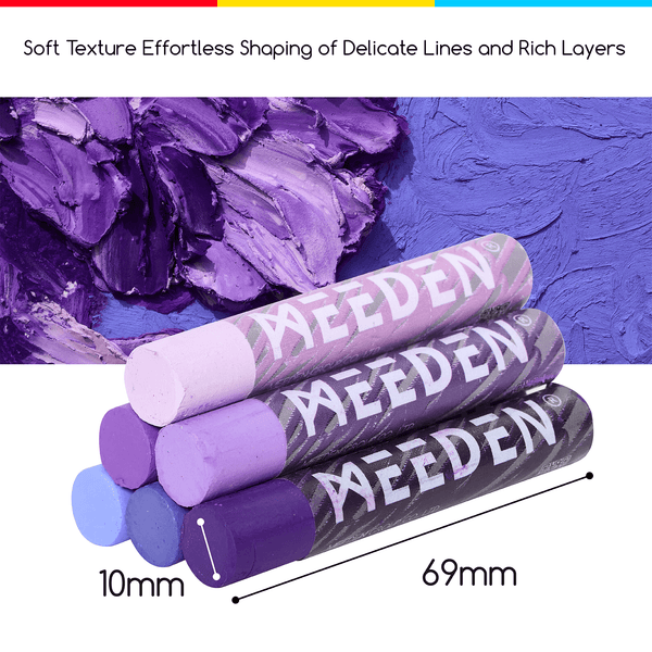 MEEDEN Soft Purple Oil Pastels 6 Pcs Set