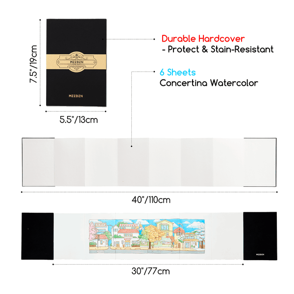 MEEDEN Portable Watercolor Paper Sketchbook