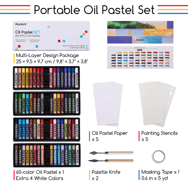 MEEDEN Soft Oil Pastel Kit: 77Pcs All-in-One Oil Pastel Set for Artists