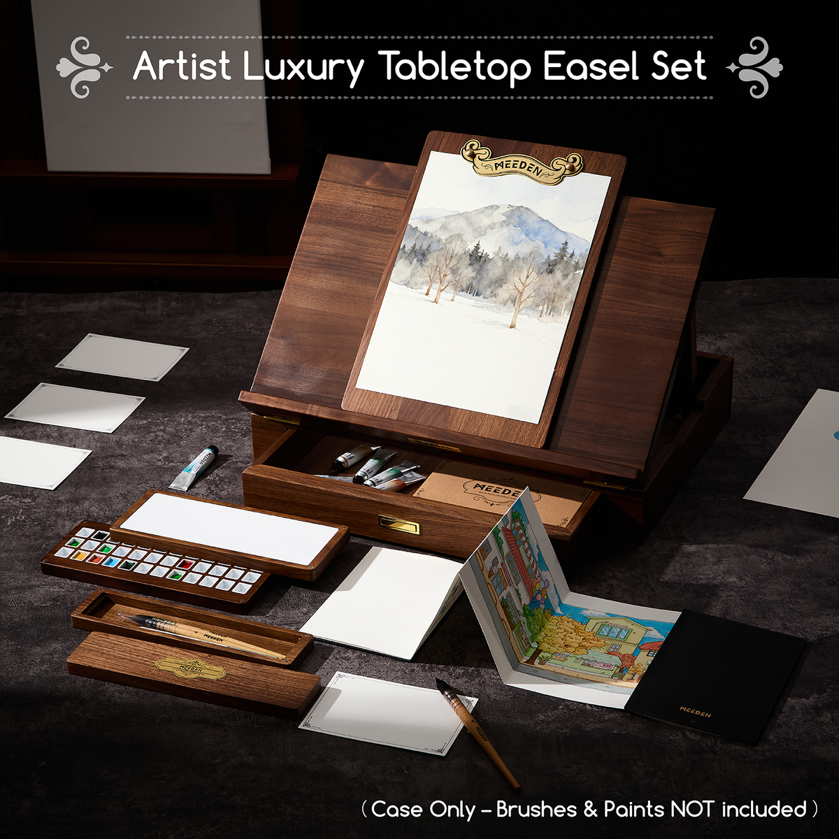 MEEDEN American Black Walnut Tabletop Easel Set