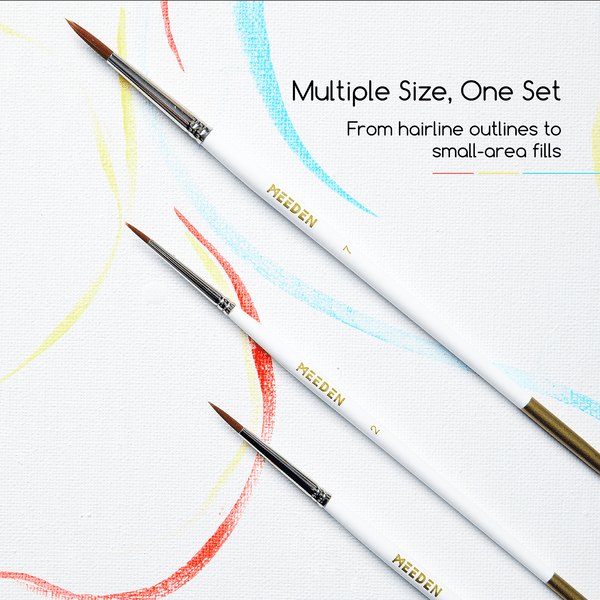 MEEDEN 10 Pcs Detail Paint Brush Set: Fine Tip Nylon Brushes for Miniatures