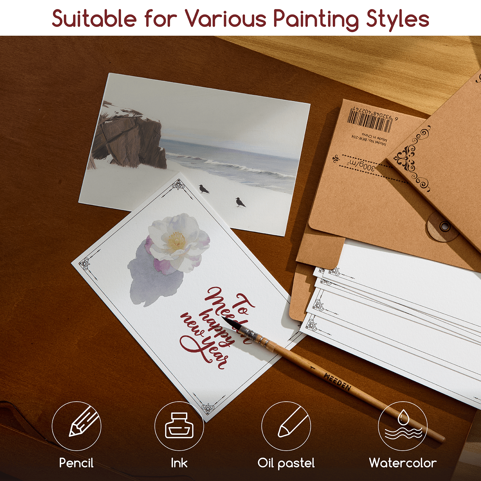 MEEDEN Blank Watercolor Paper Postcards
