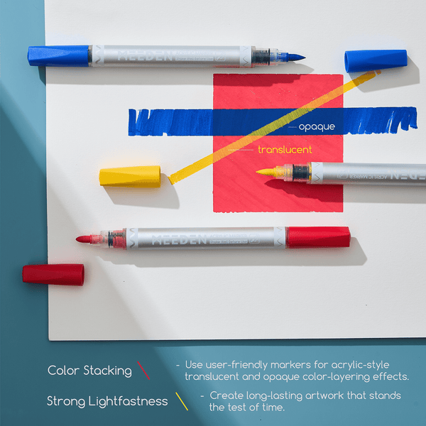 MEEDEN Artist Dual Tip Acrylic Paint Markers – 48 /72 / 96 / 120 Colors