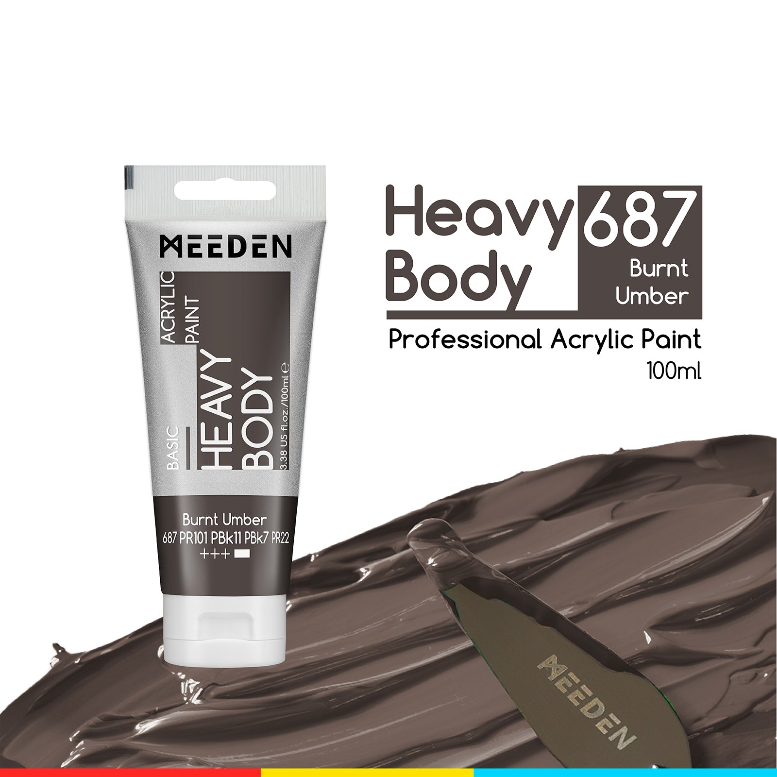 MEEDEN Acrylic Paint Tube, 37 Colors Available, 100ml / 3.38oz