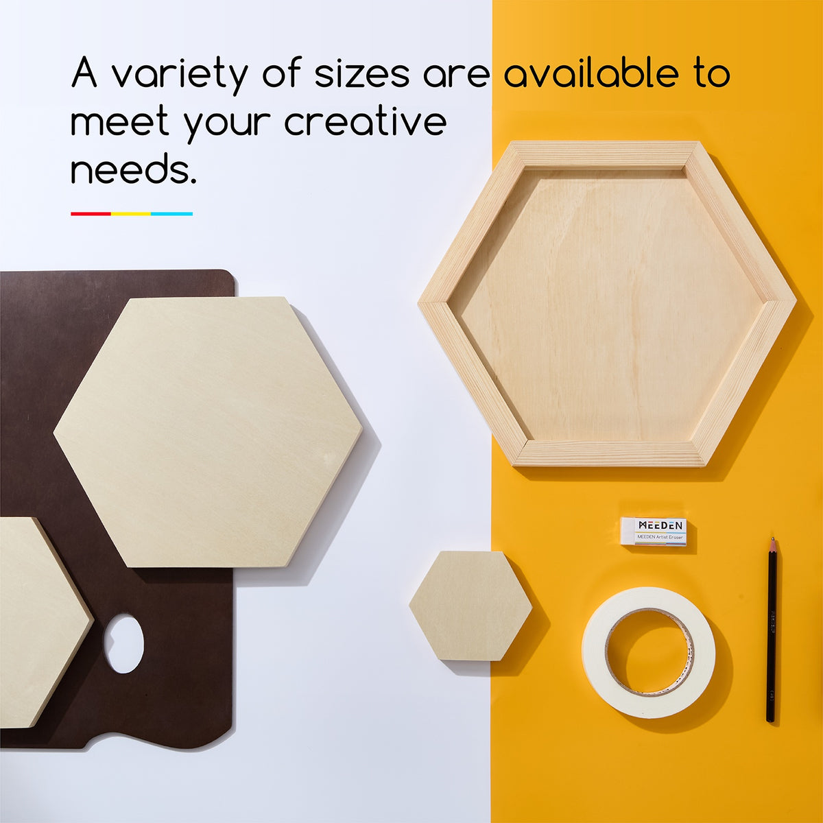 MEEDEN Hexagon Wood Canvas Panels