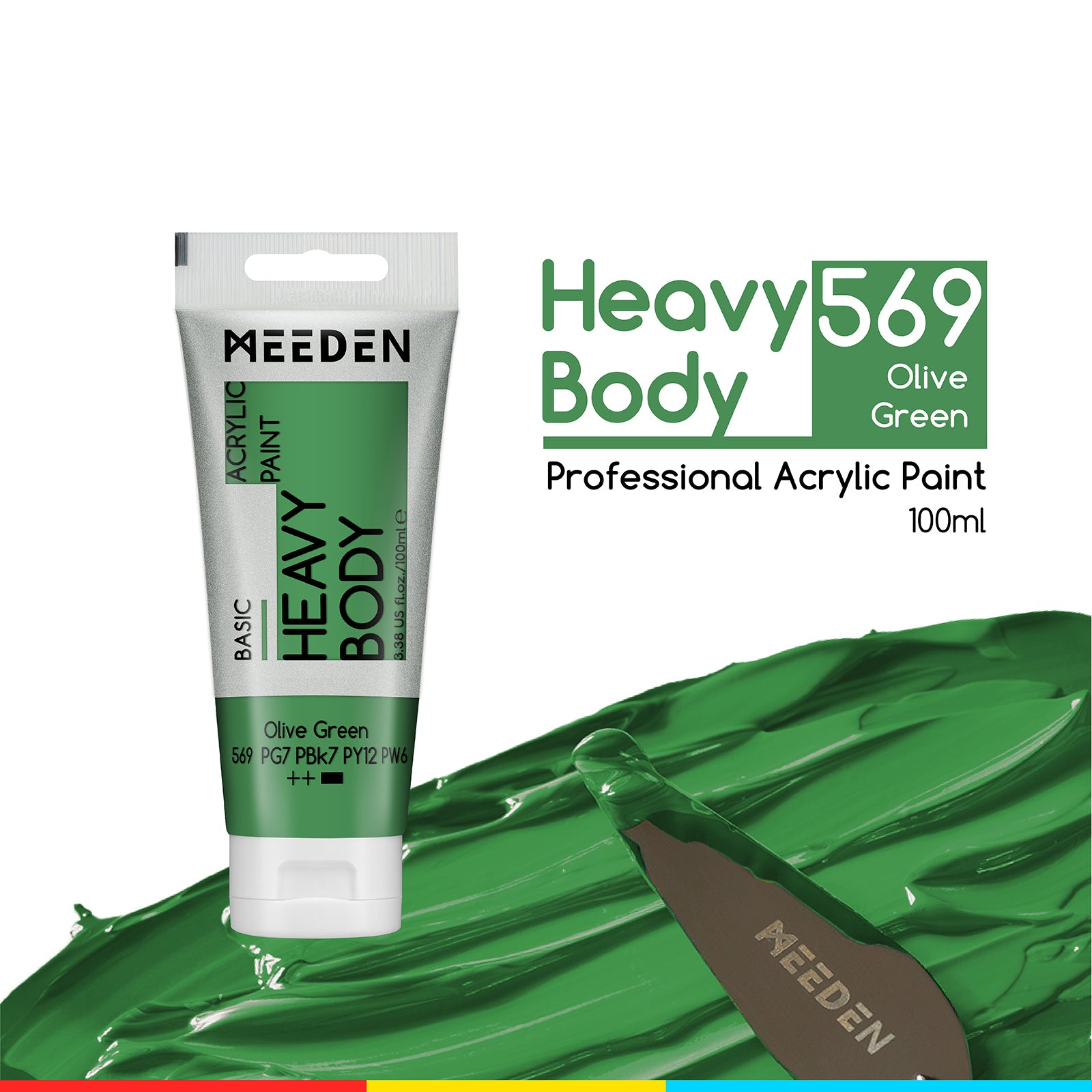 MEEDEN Acrylic Paint Tube, 37 Colors Available, 100ml / 3.38oz