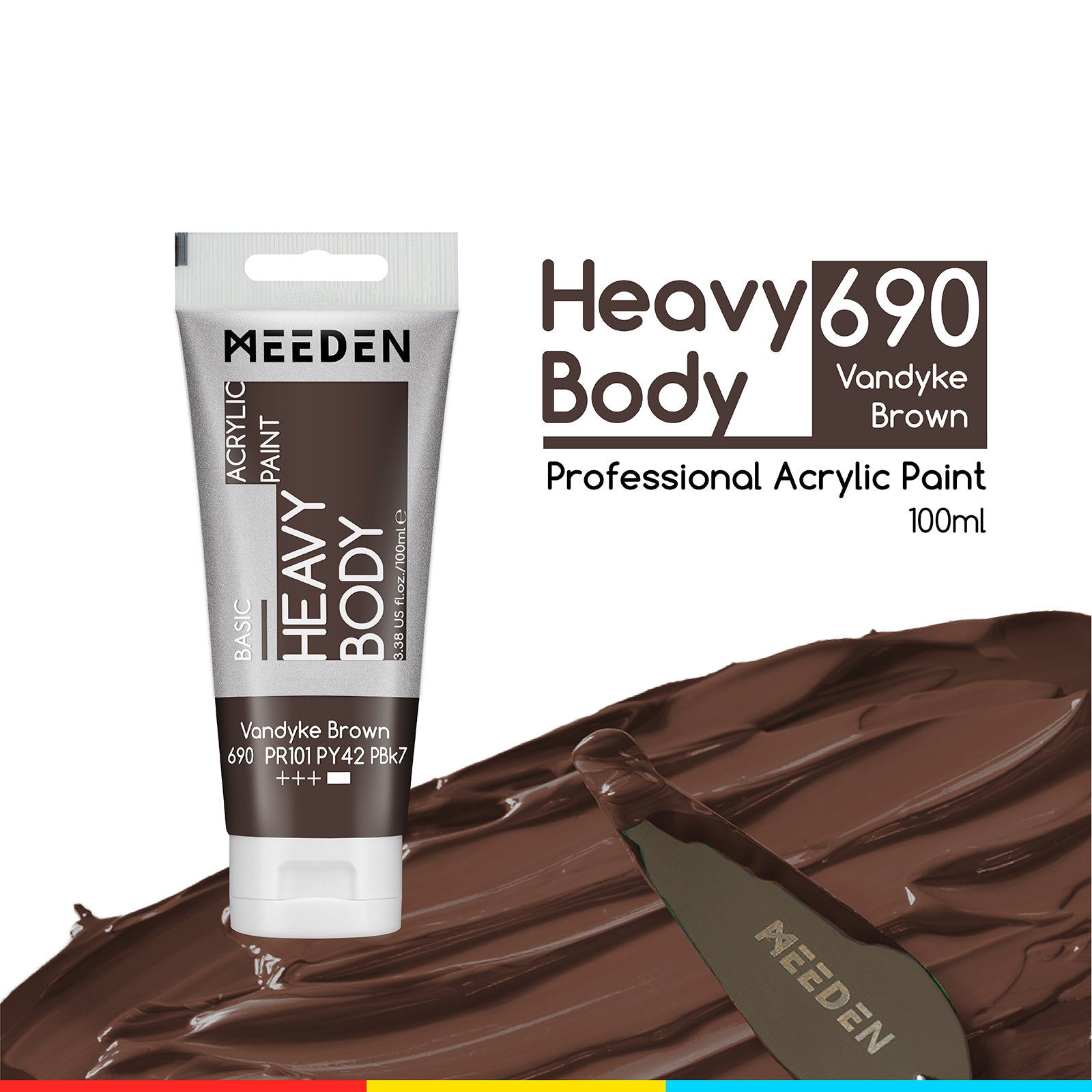 MEEDEN Acrylic Paint Tube, 37 Colors Available, 100ml / 3.38oz