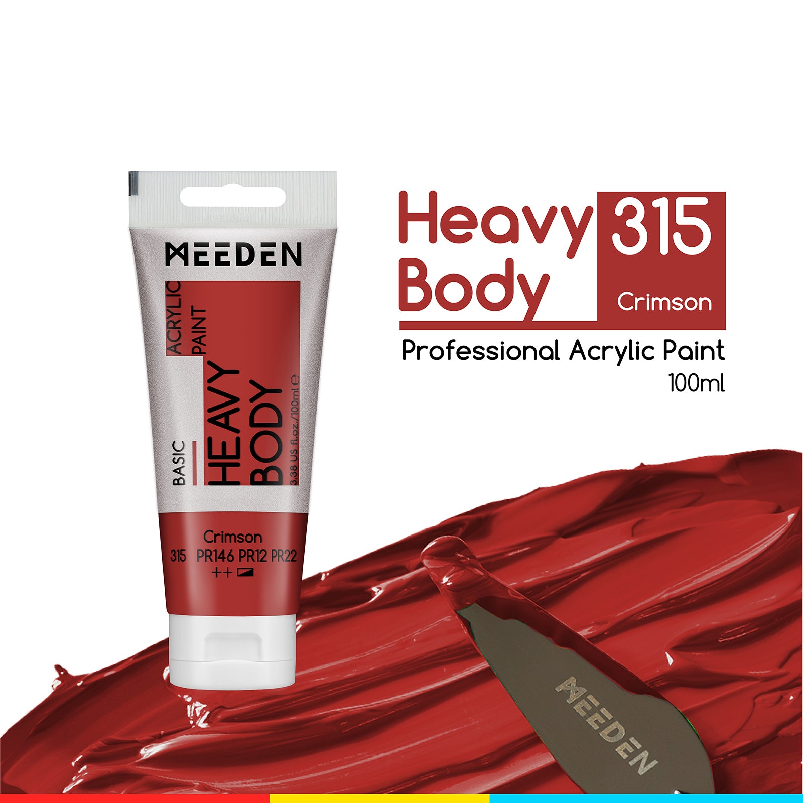 MEEDEN Acrylic Paint Tube, 37 Colors Available, 100ml / 3.38oz