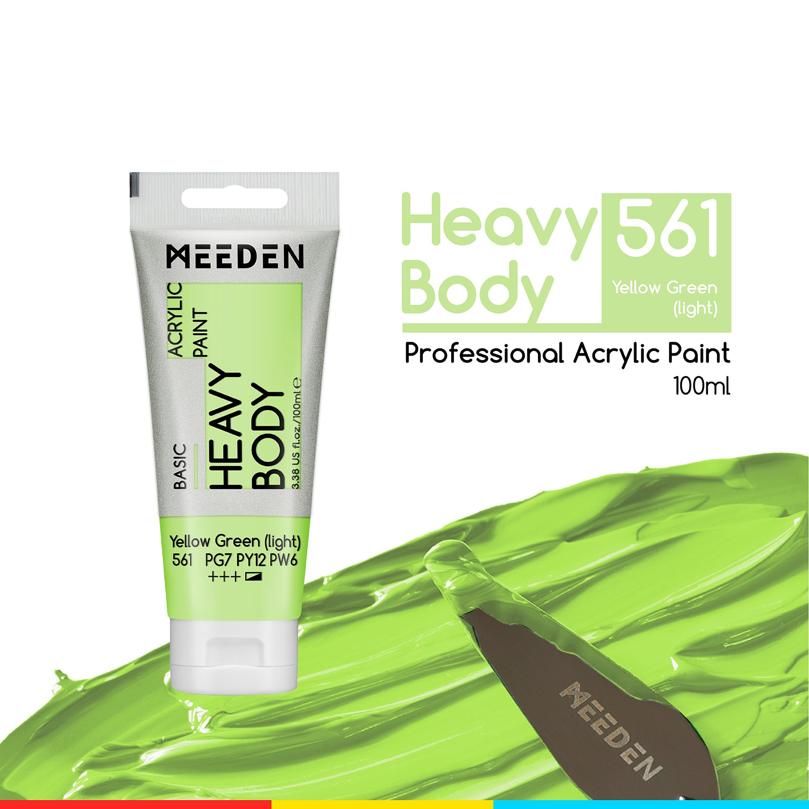 MEEDEN Acrylic Paint Tube, 37 Colors Available, 100ml / 3.38oz