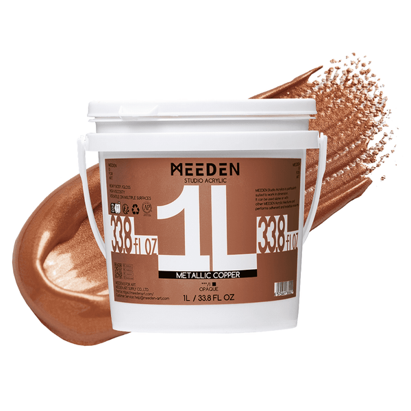 MEEDEN Studio Acrylic Paint, Metallic Copper Acrylic Paint, 1 L / 33.8 oz