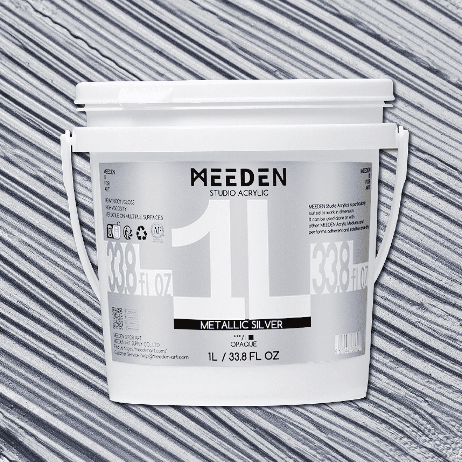 MEEDEN Studio Acrylic Paint, Metallic Silver Acrylic Paint, 1 L / 33.8 oz