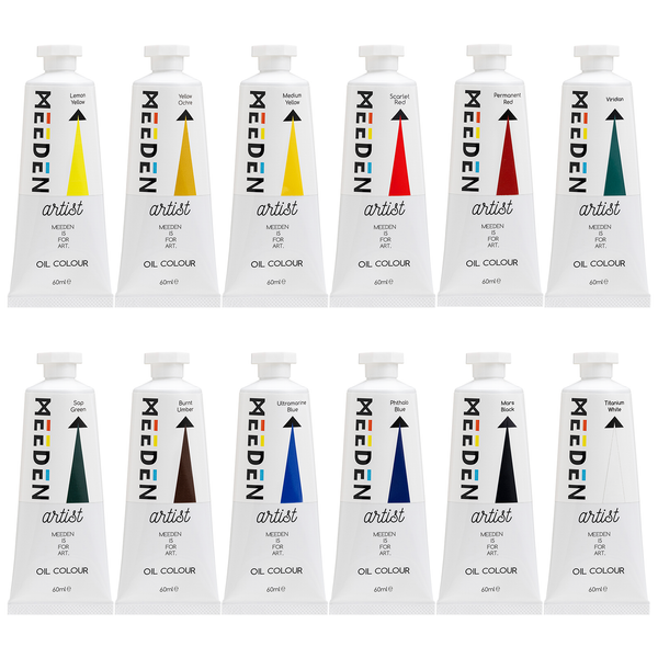 MEEDEN Artist Grade Oil Paint - 60ml/2oz, 12 Tubes