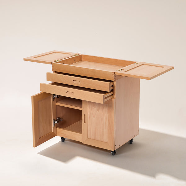 MEEDEN Deluxe Storage Cabinet Cart: Movable Art Cart for Painting - Natural