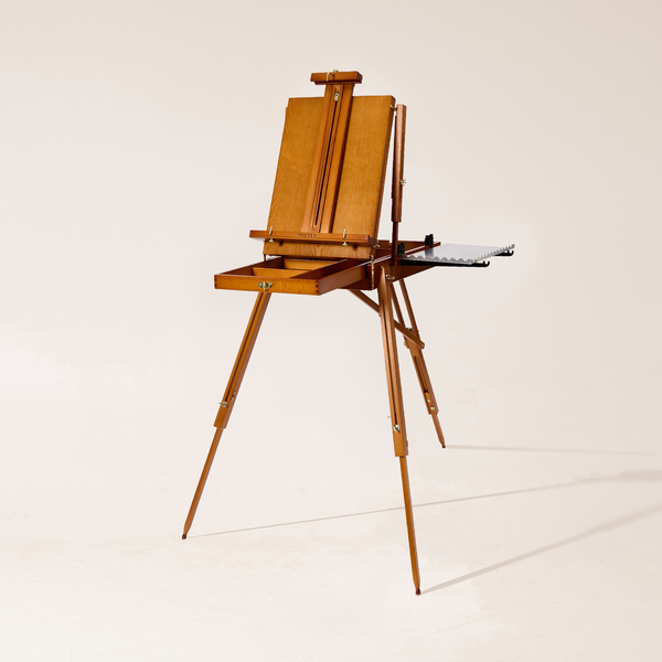 MEEDEN Solid Beech Wood Plein Air French Easel, Foldable & Spacious - HX-3 - Light Walnut
