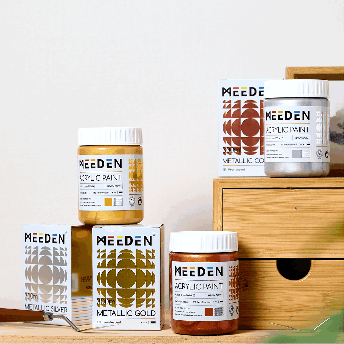 MEEDN Silver Metallic Acrylic Paint, 300ml