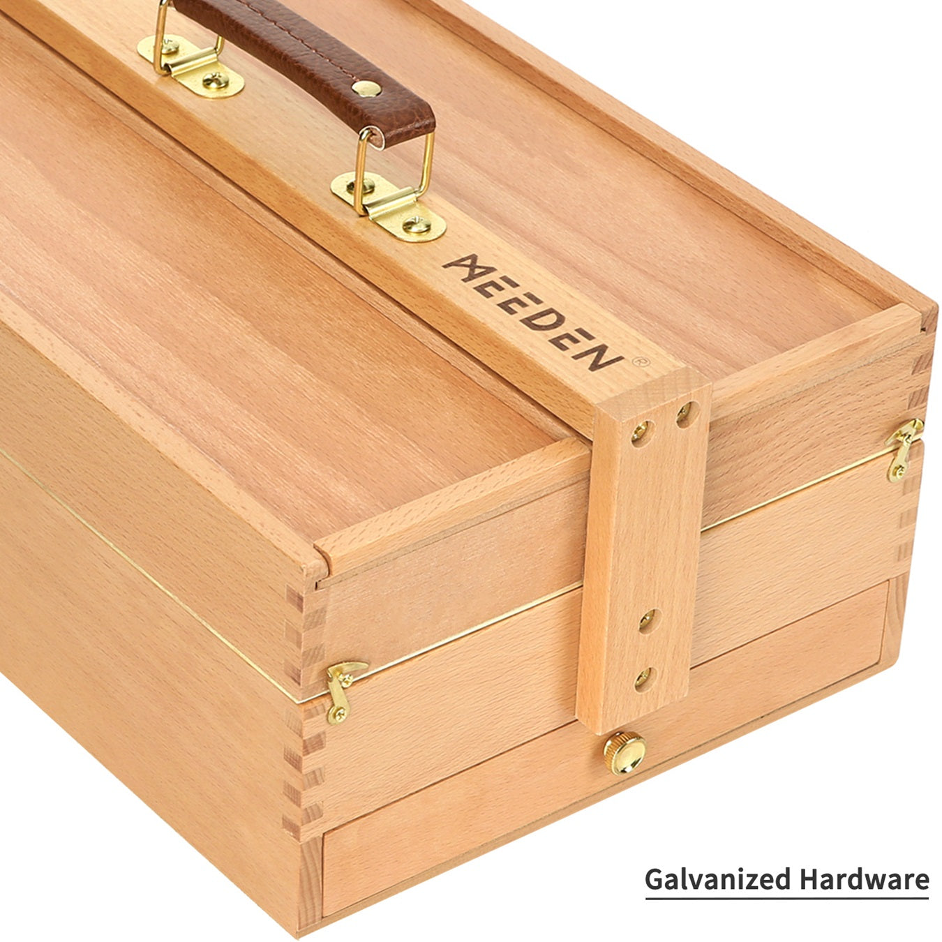 MEEDEN Wooden Artist Storage Box – Portable Foldable Organizer with Drawer