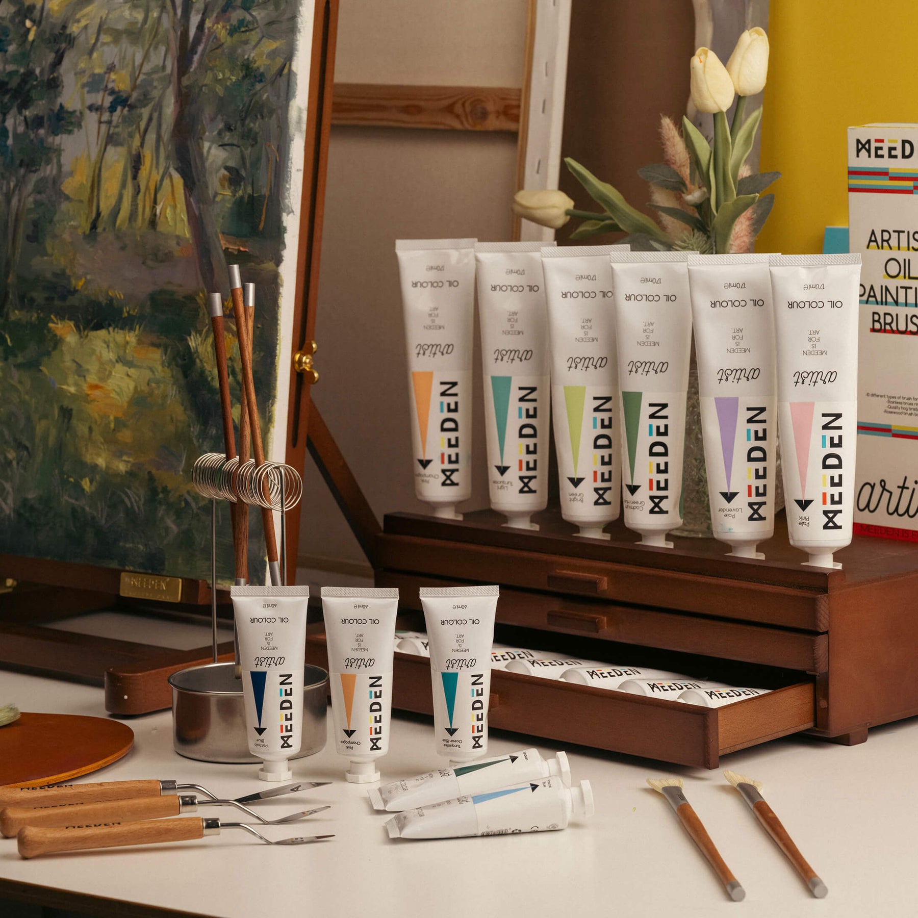 MEEDEN Artist Grade Oil Paint - 170ml/5.7oz, 12 Tubes