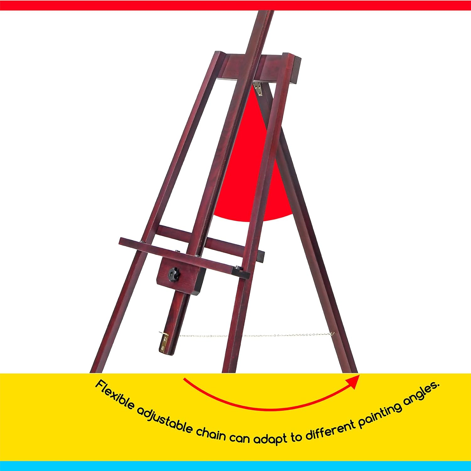 MEEDEN A-Frame Tripod Wooden Easel Stand-Dark Walnut-W09