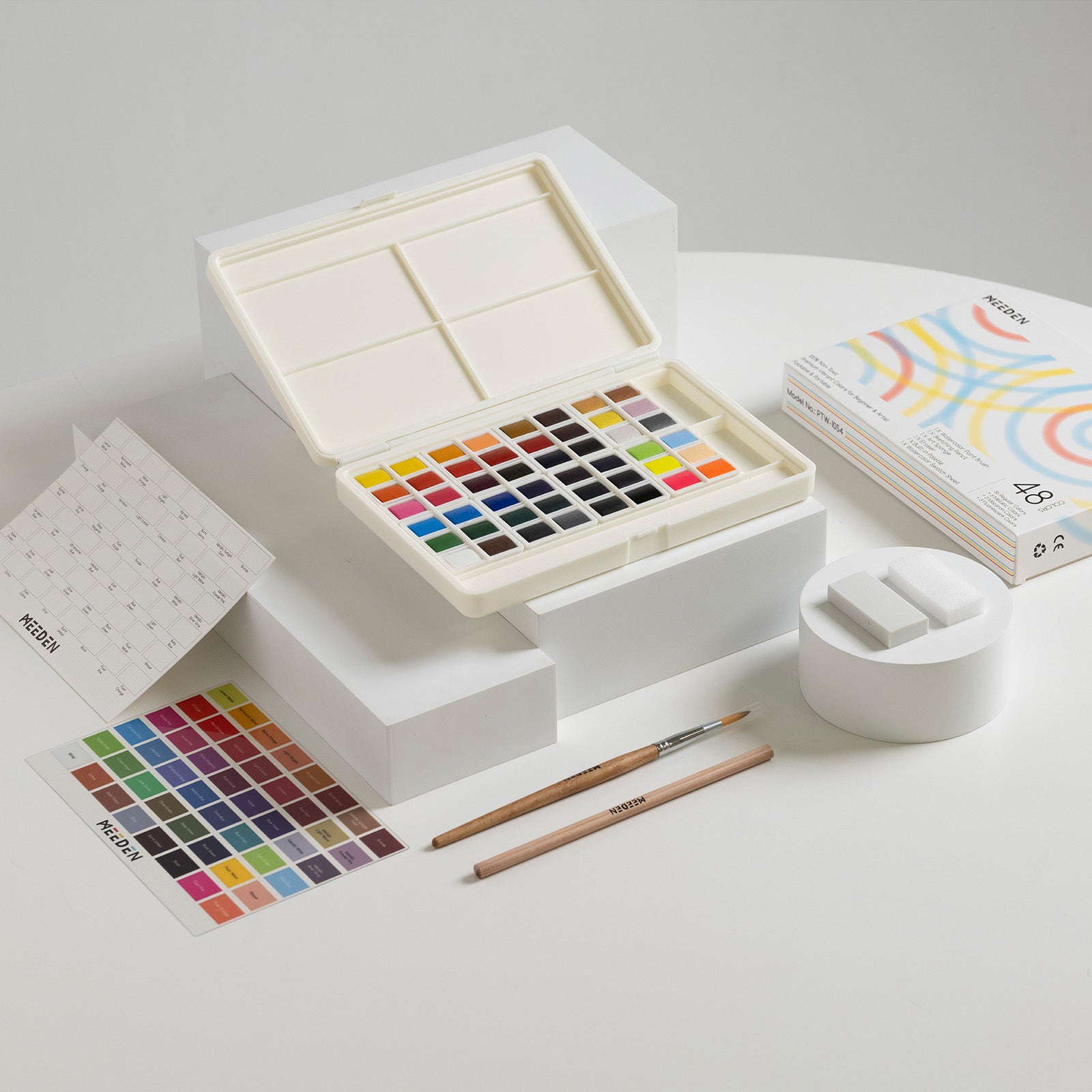 MEEDEN Solid Watercolor and Foldable Paint Brush Cleaner Set