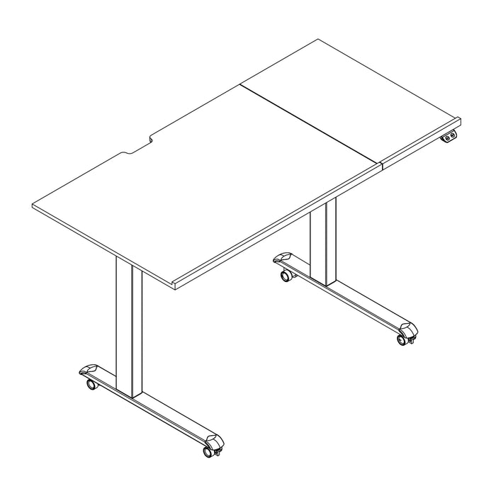 MEEDEN Large Electric Height Adjustable Drafting Table with Side Board