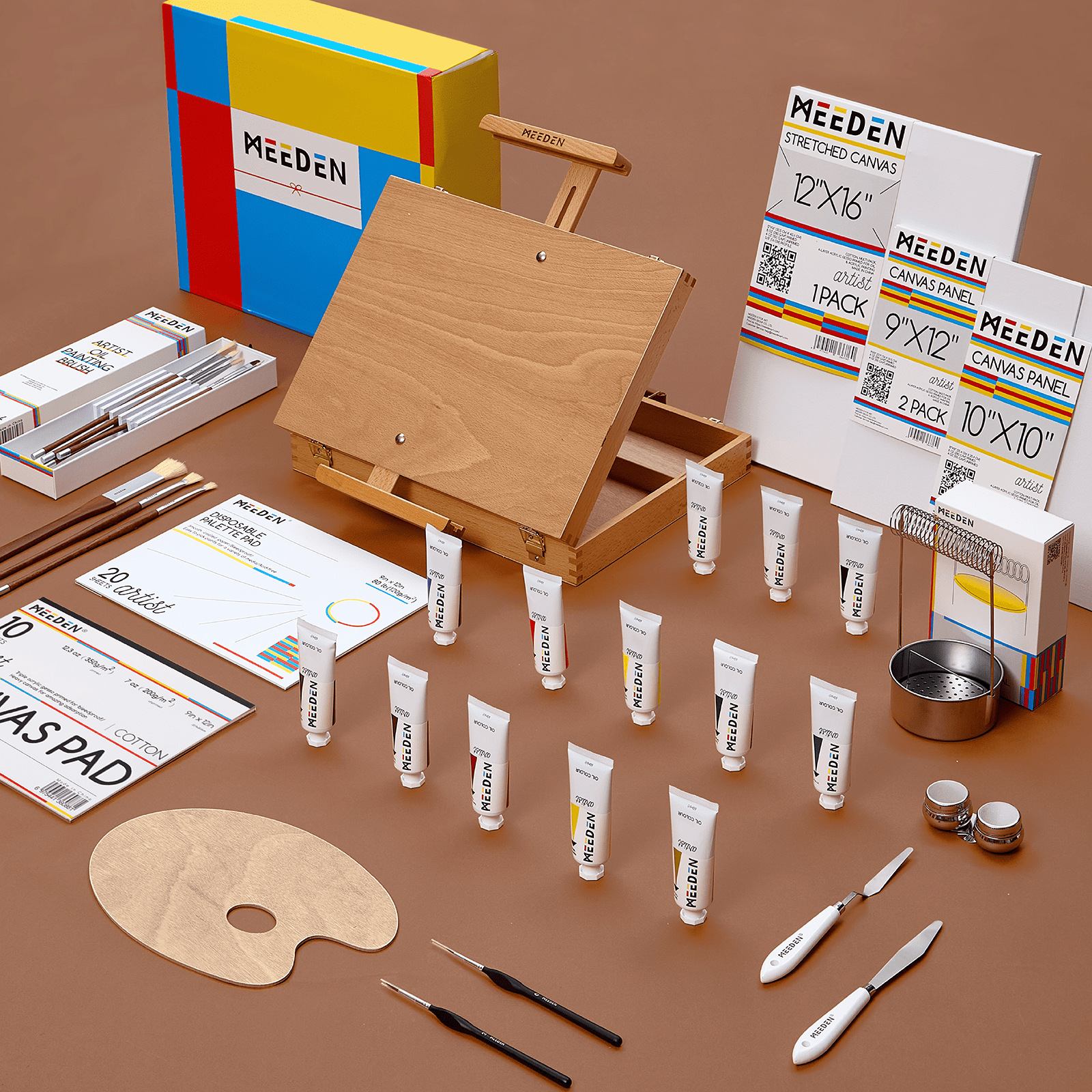 MEEDEN Artist Oil Painting Set with Sketch Easel Box,