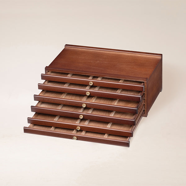 MEEDEN 6-Drawer Artist Supply Storage Box, Walnut