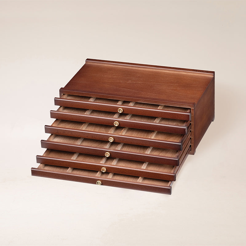 MEEDEN 6-Drawer Artist Supply Storage Box, Walnut