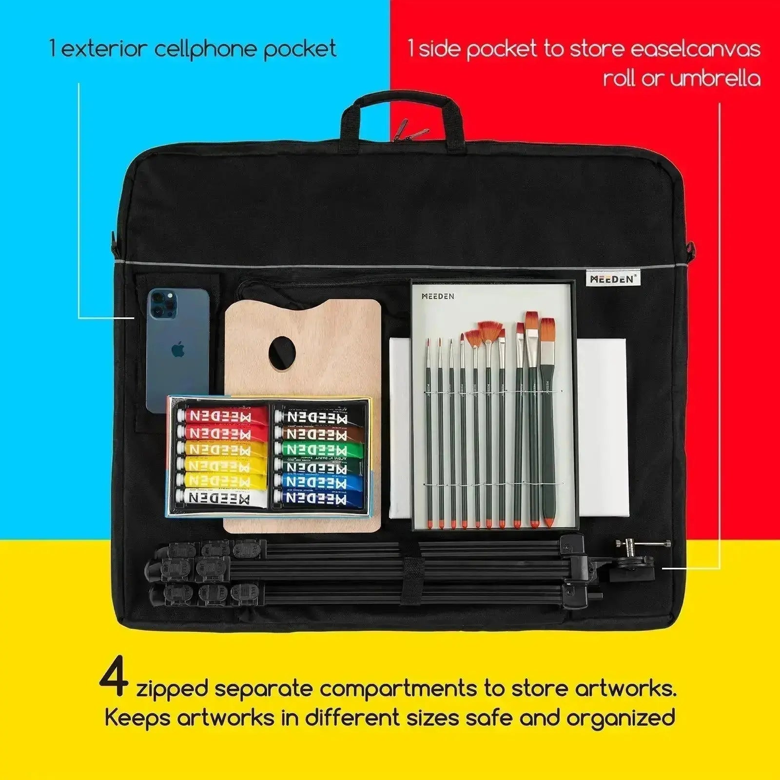 MEEDEN Art Portfolio Case with 6 Pockets, 24" x 29" - MEEDEN ARTBag