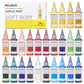 MEEDEN Soft Body Acrylic Paints Set, 24 Colors x 60ml/2oz