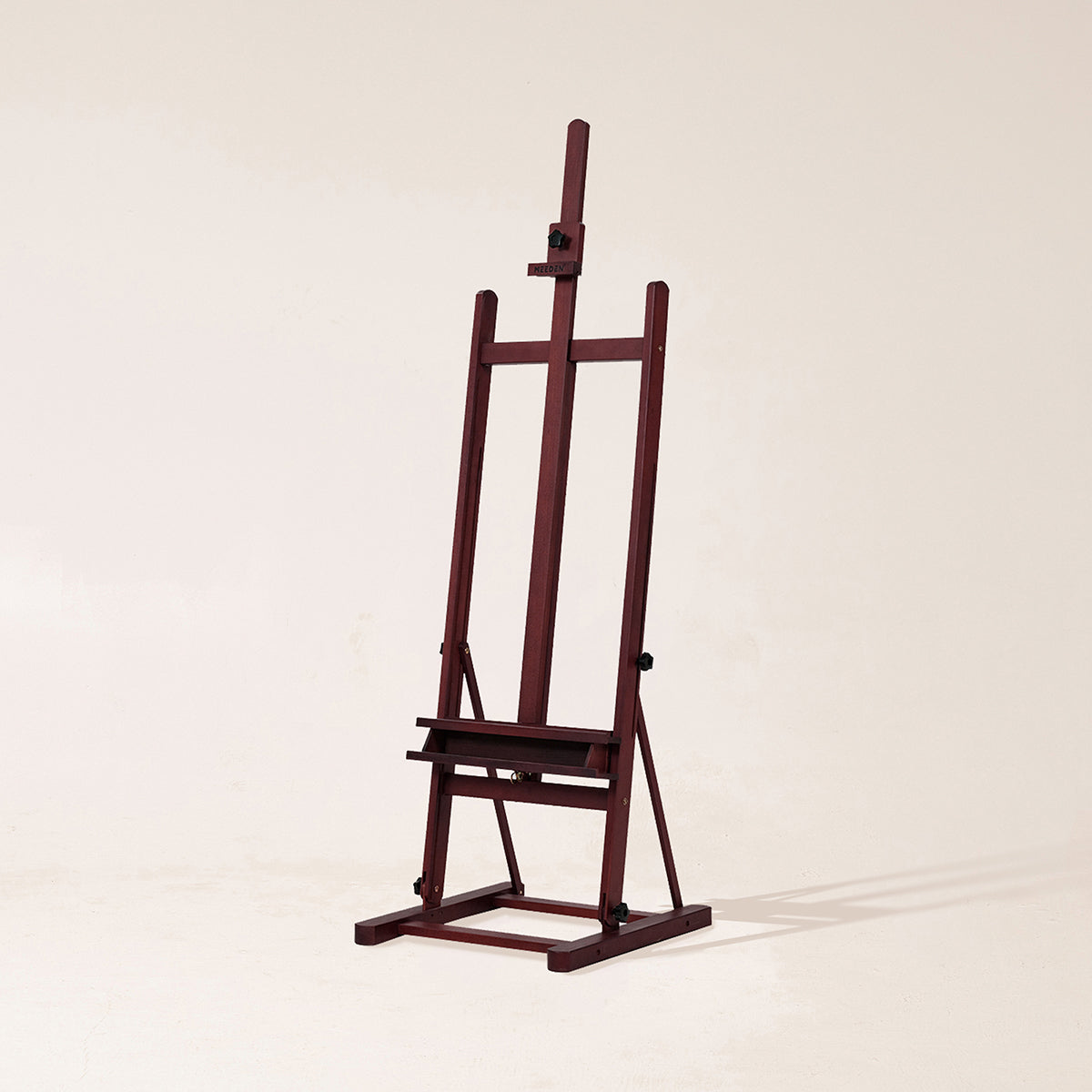 MEEDEN H-Frame Wooden Easel with Large Storage Tray-Walnut