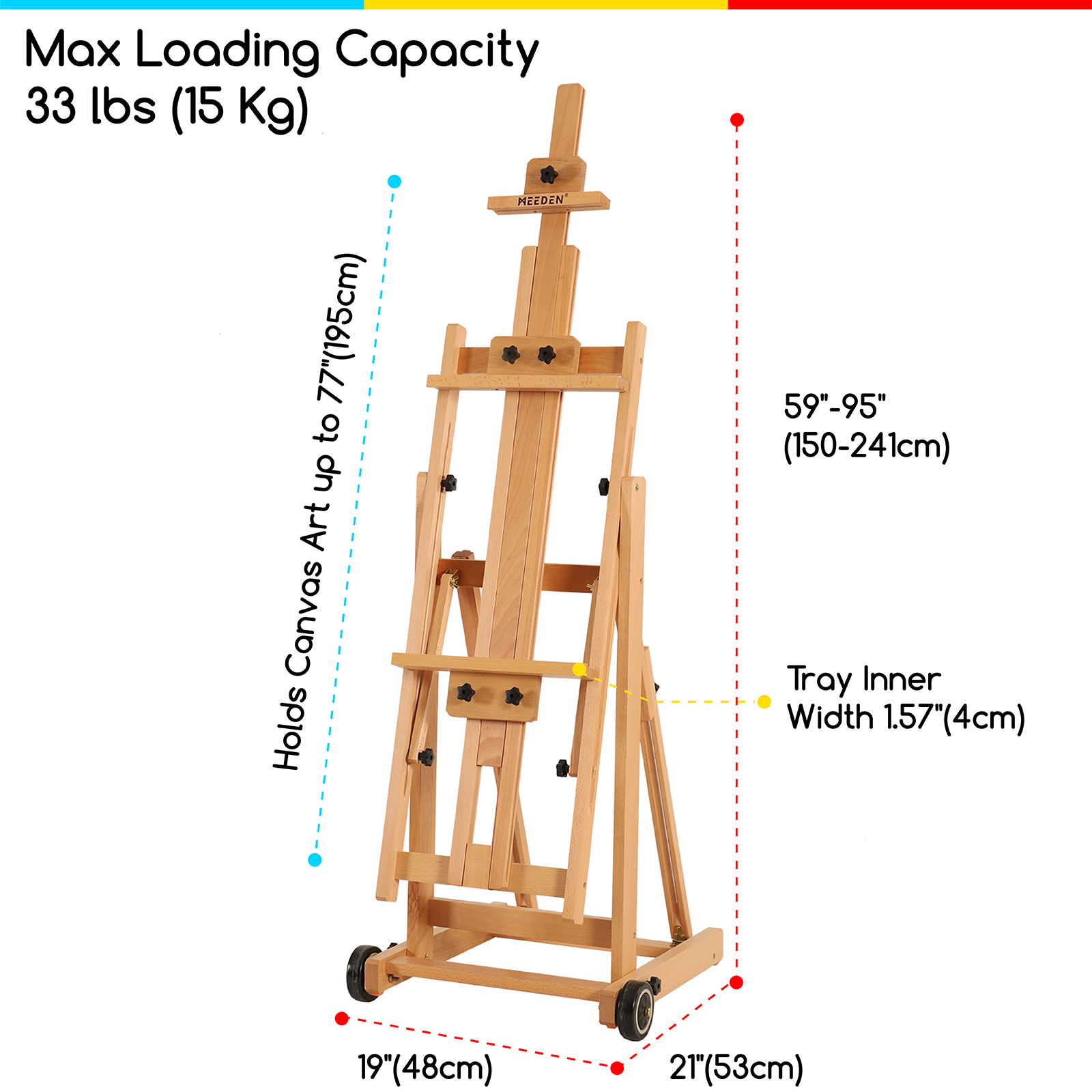 MEEDEN Versatile Studio H-Frame Artist Easel-W14