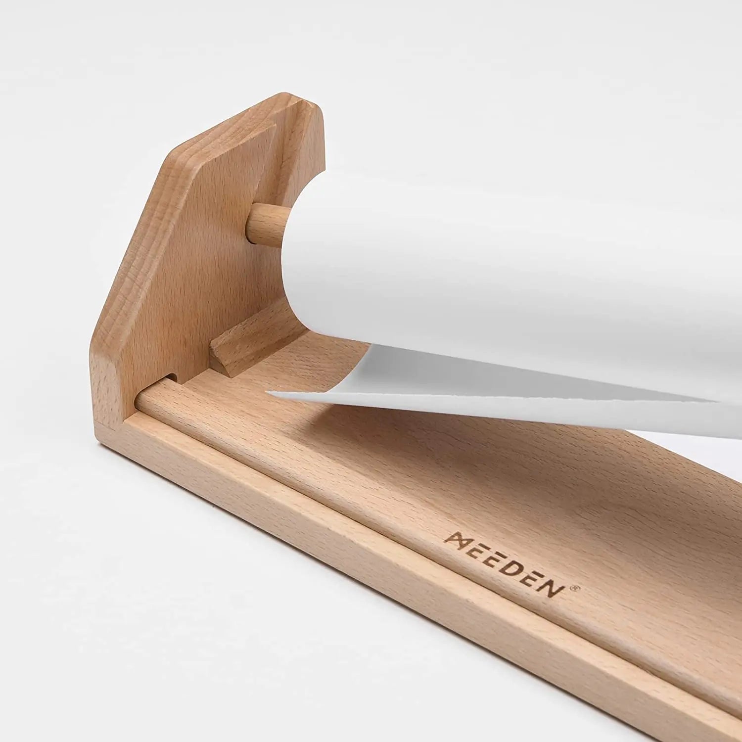 Kids Tabletop Paper Roll Dispenser, Solid Beech Wood with 3 Paper Rolls (12" x 75ft) MEEDEN ART