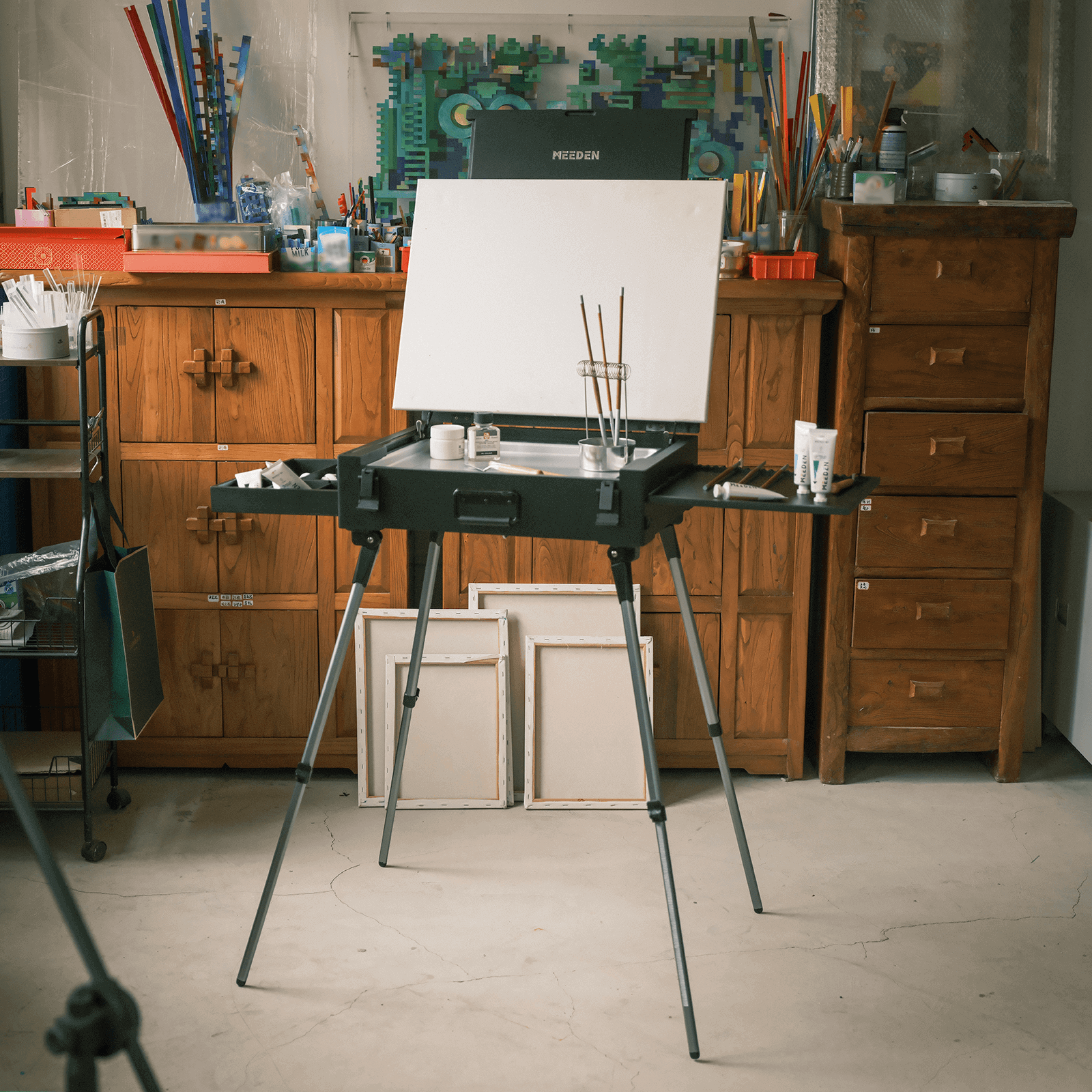 MEEDEN PRO Portable Boxwood French Easel Box