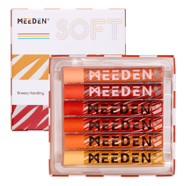 MEEDEN Soft Orange Oil Pastels 6 Pcs Set