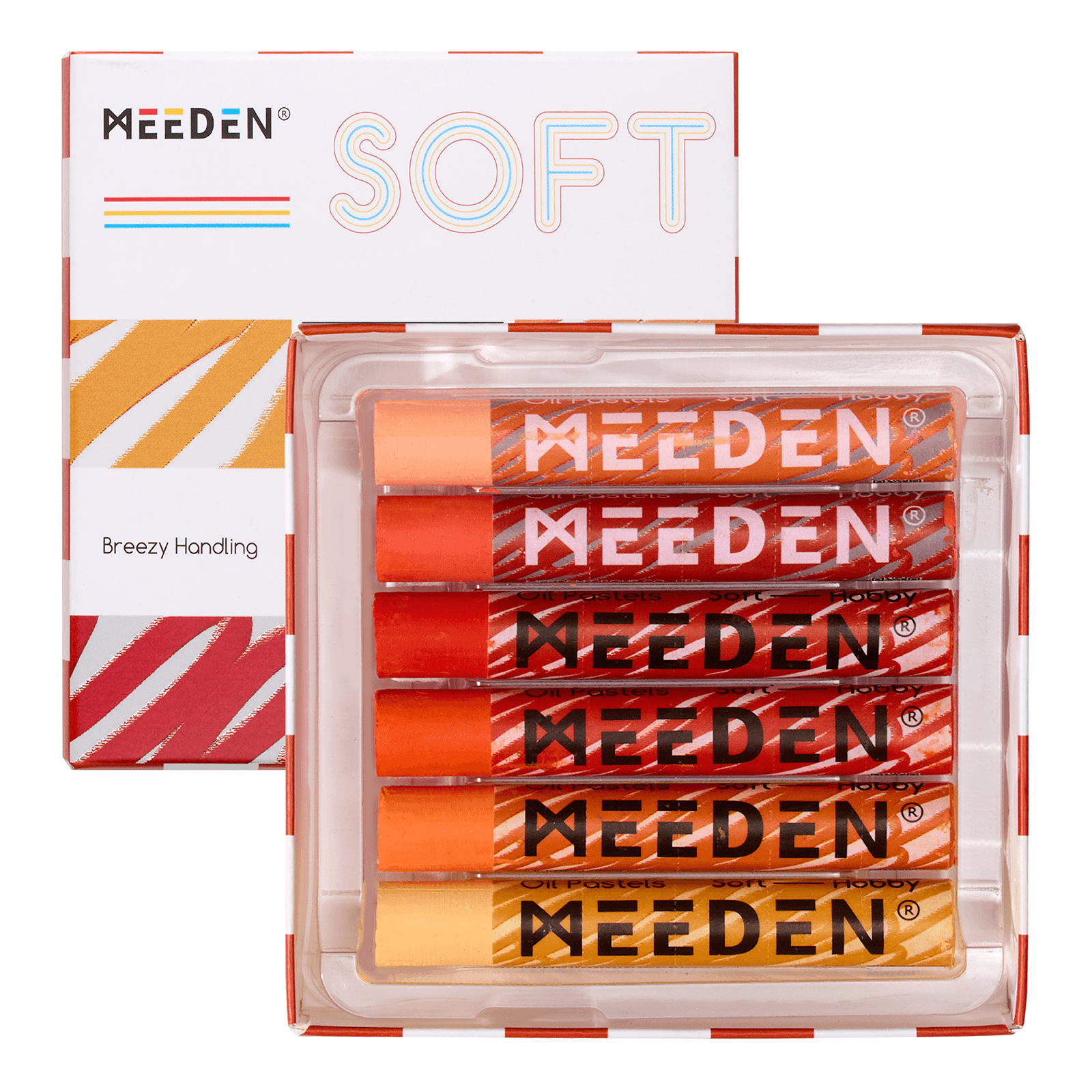 MEEDEN Soft Orange Oil Pastels 6 Pcs Set