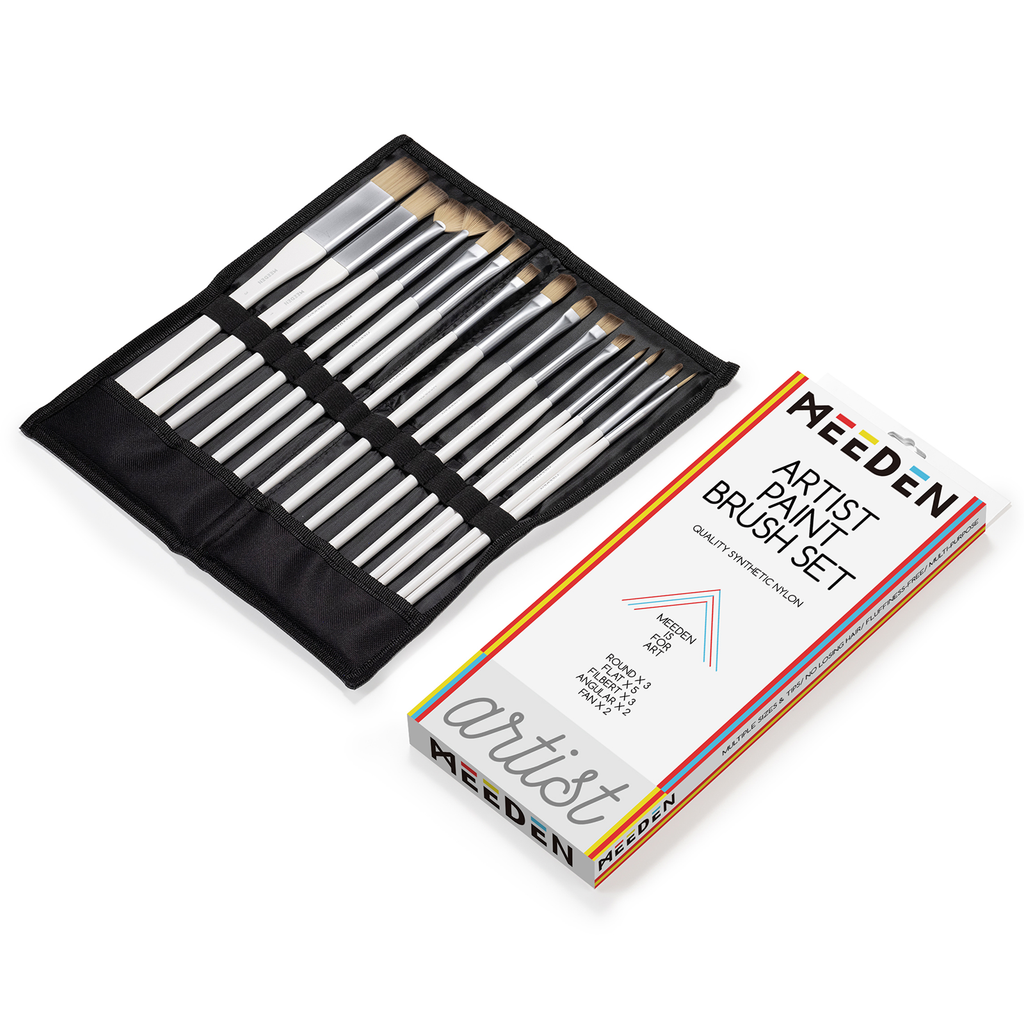 MEEDEN Acrylic Paint Brush Set of 15 Pcs - MEEDEN ART