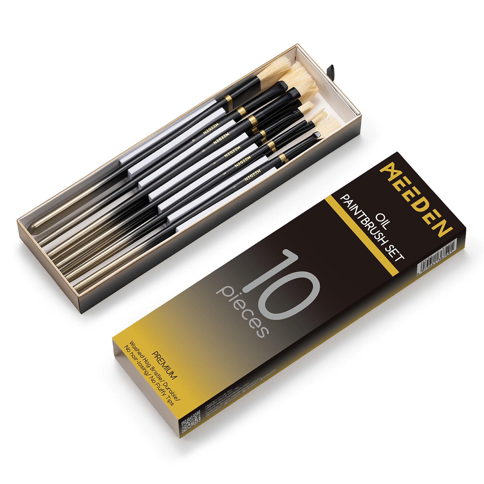 MEEDEN Oil Paint Brush Set of 10