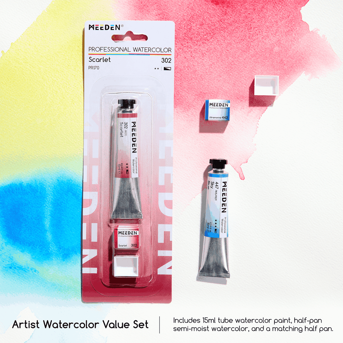 MEEDEN Professional Artist Watercolor Paint, 15ml/0.5oz