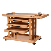 MEEDEN Extra Large Artist Storage Cart, 5-Tier Rolling Painting Studio Workstation, W13H - Extra Large - Natural