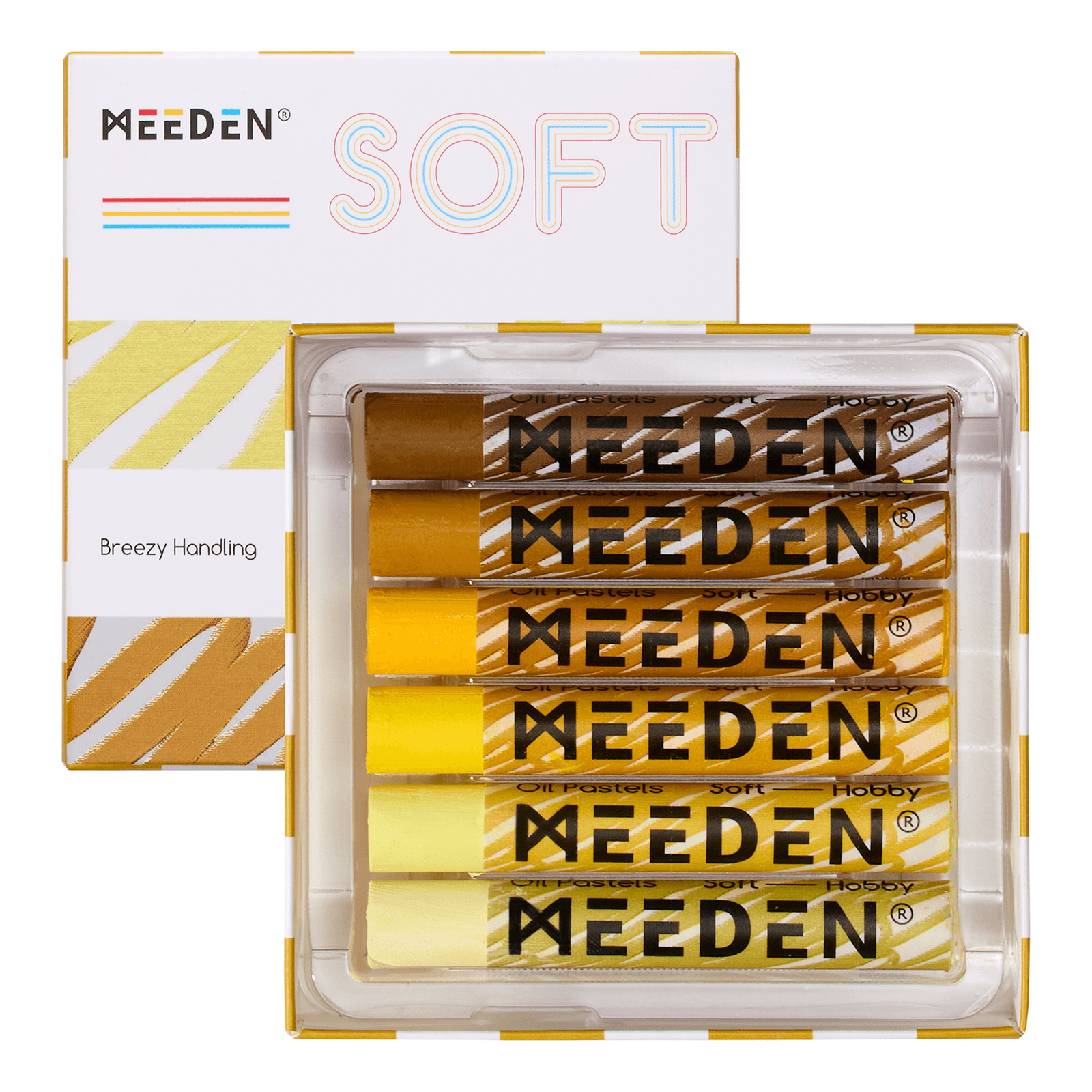 MEEDEN Soft Yellow Oil Pastels 6 Pcs Set