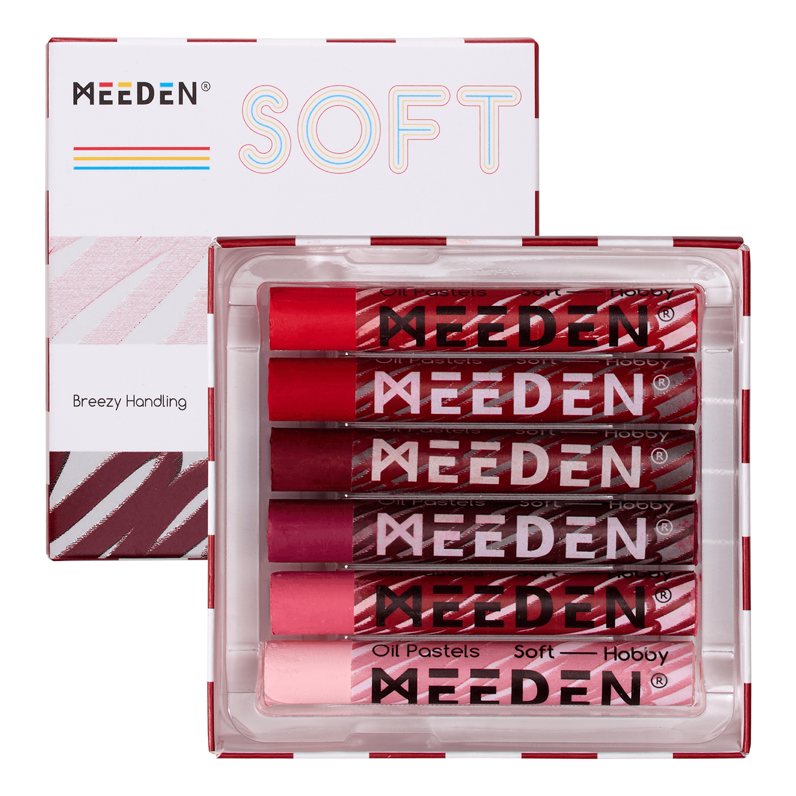 MEEDEN Soft Red Oil Pastels: 6 Pcs