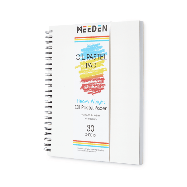 MEEDEN 9 x 12 inches Oil Pastel Paper Pad:  30 Sheets Fine Textured - 140lb/300gsm