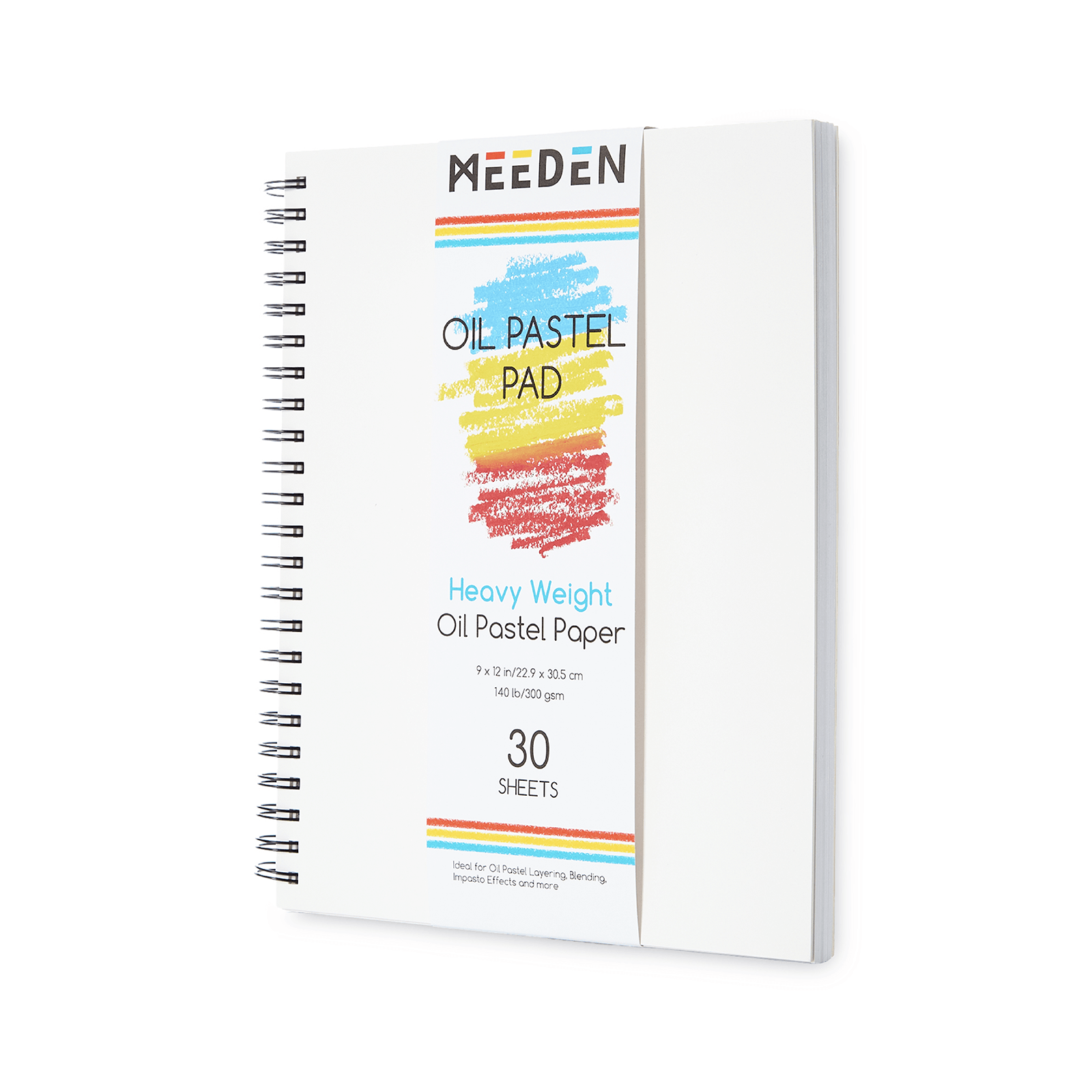 MEEDEN 9 x 12 inches Oil Pastel Paper Pad:  30 Sheets Fine Textured - 140lb/300gsm